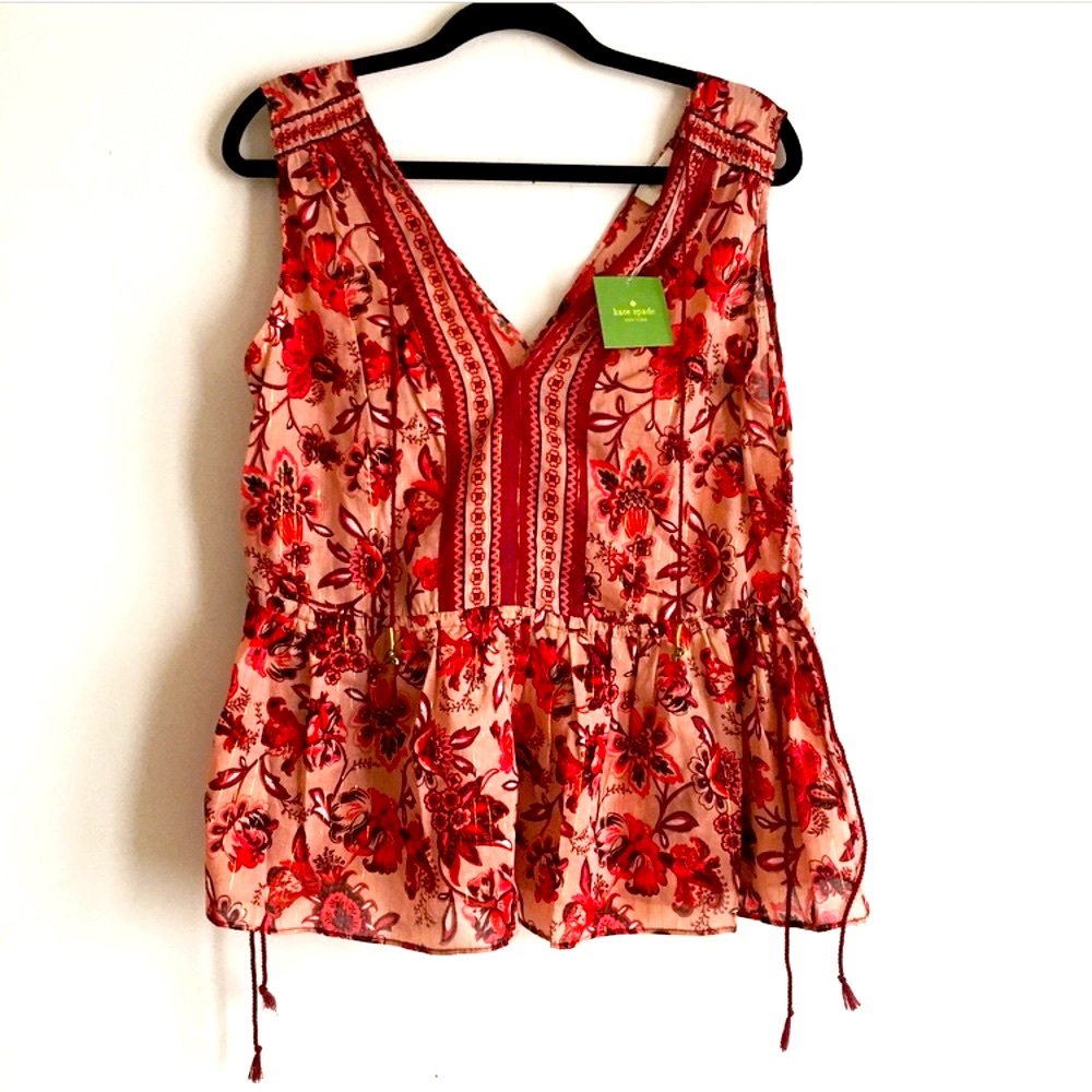 New Kate Spade Paisley Blossom Top